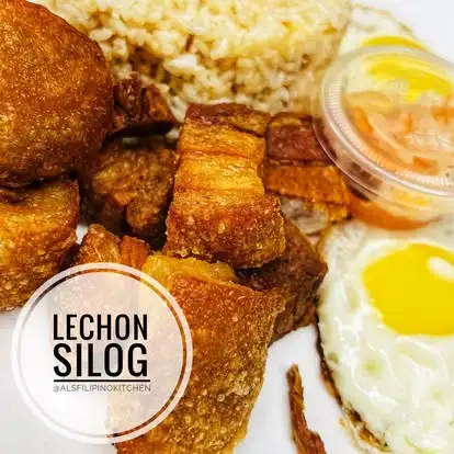 Lechon Silog - Crispy fried pork belly with garlic rice and egg at Al's Kitchen in Saskatoon